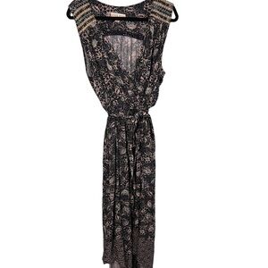 Knox Rose Navy Blue Maxi Dress With Floral Print Size XXL